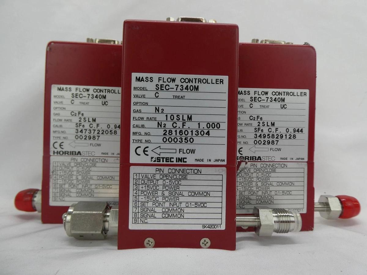 Used Horiba STEC SEC-7340M Mass Flow Controller MFC C2F6 N2 Reseller Lot of 7 Working
