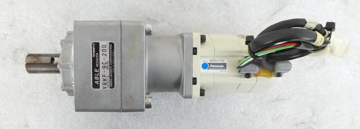 Used Panasonic MSM021P33 AC Servo Motor Gearhead VRKF-9C-200 lot of 2 Working