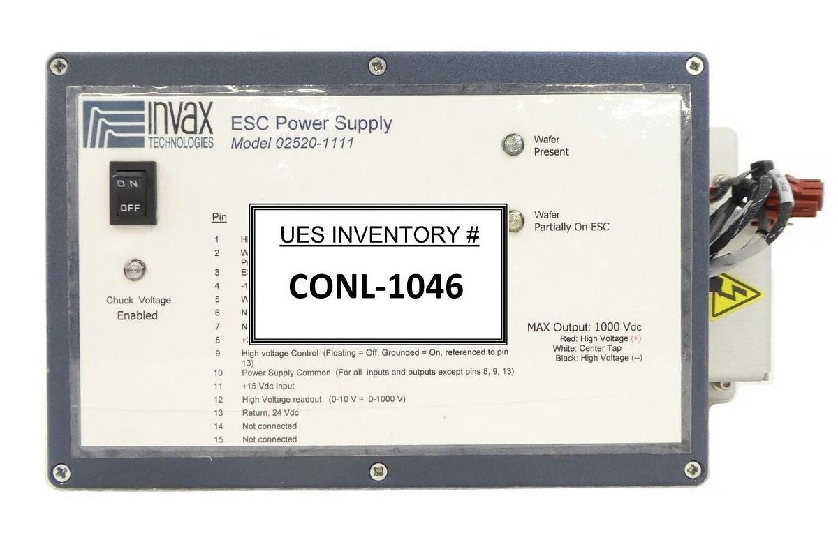Used Invax 02520-1111 ESC Electrostatic Chuck Power Supply Assembly Working Surplus