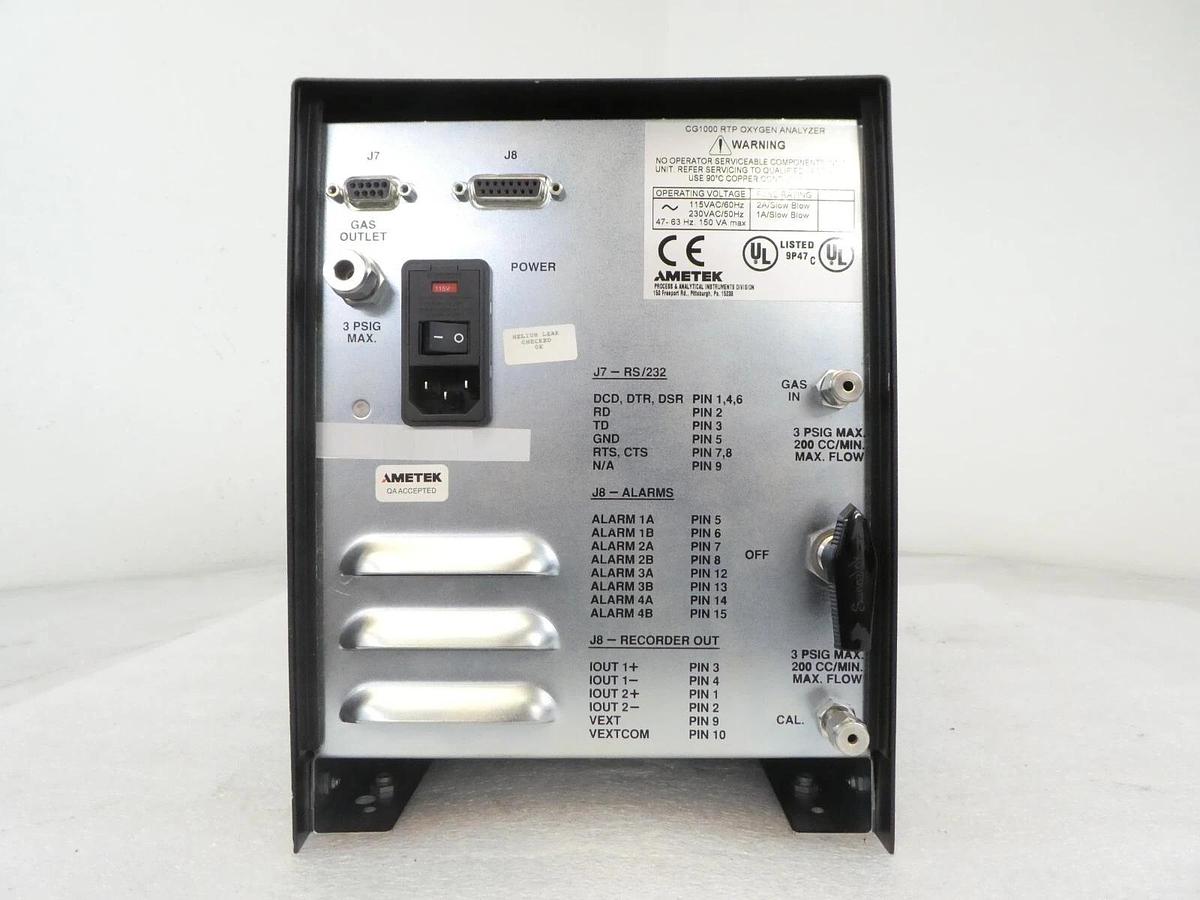 Used AMETEK Process Instruments Dycor CG-1000 RTP Oxygen Analyzer Working Surplus