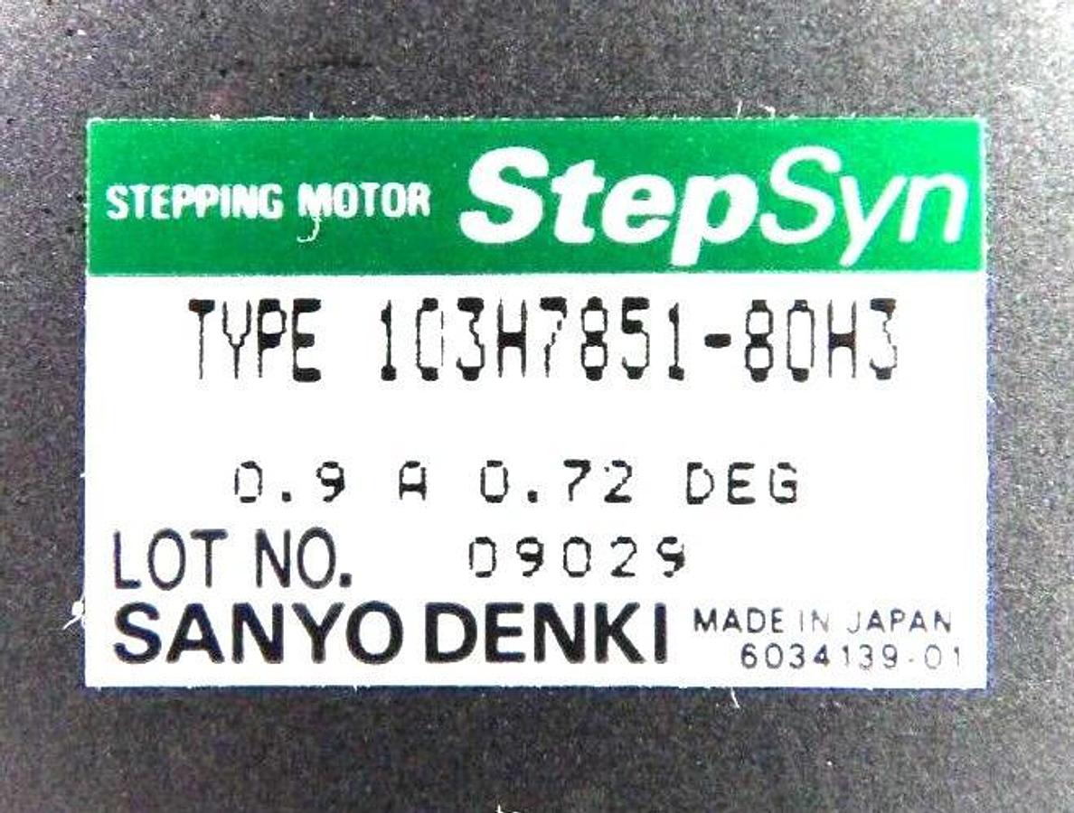 Used Sanyo Denki 103H7851-80H3 Stepping Motor StepSyn Actuator RH-14-50-CC-SP Working