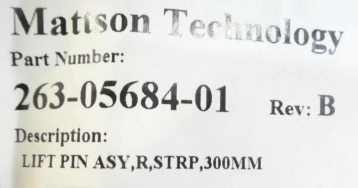 Mattson Technology 263-05684-01 300mm Wafer Lift Pin Assembly New Surplus