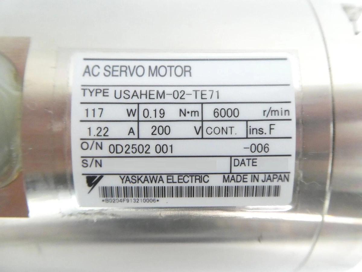 Used Yaskawa USAHEM-02-TE71 AC Servo Motor Kit ACT8/ACT12 TEL 0EE-T00423-1 Working