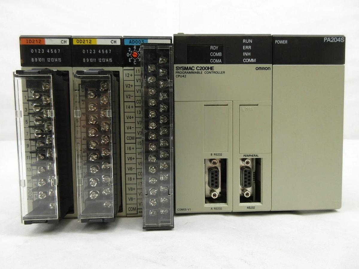 Used Omron C200HE Programmable Logic Controller PLC SYSMAC Nikon NSR-S202A Working