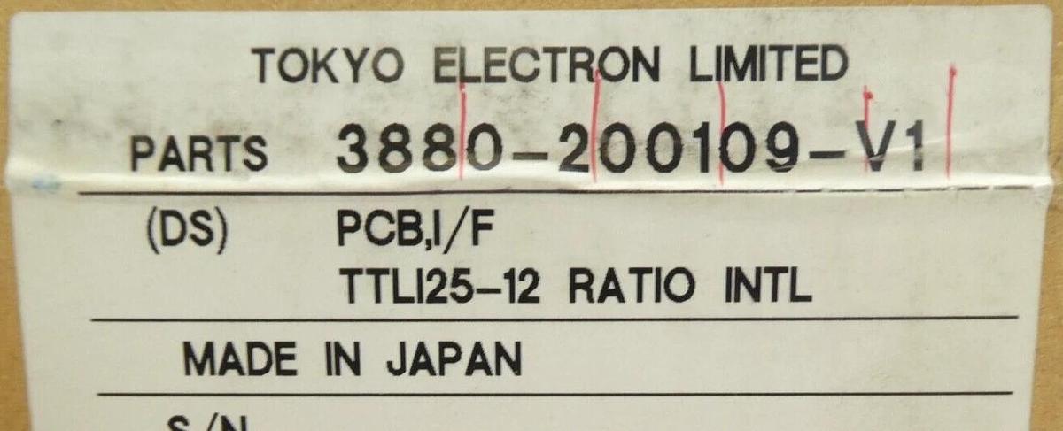 TEL Tokyo Electron 3880-200109-V1 Ratio Interlock PCB TTLI25-12 3895-120819-V1