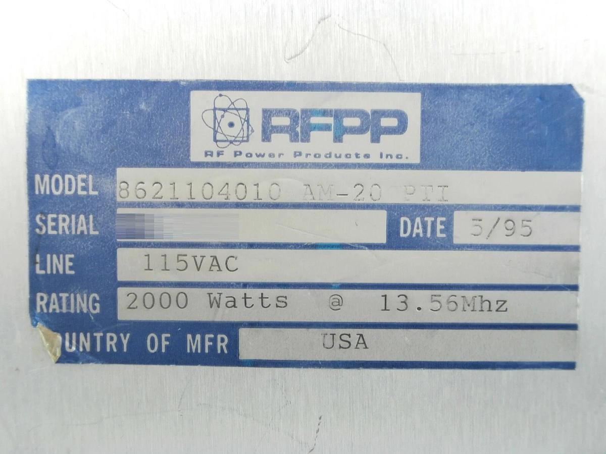 Used RFPP RF Power Products 8621104010 RF Matching Network Working Surplus