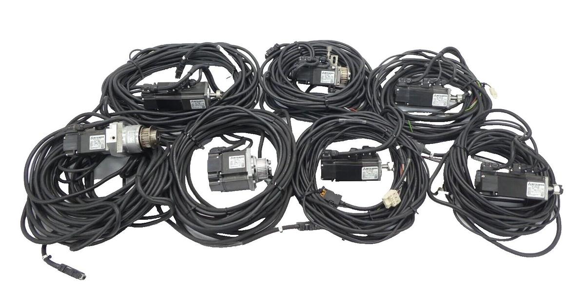 Used Mitsubishi Electric HF-KP Servo Motor HF-KP13 HF-KP053B HF-KP23 Lot of 7 Working
