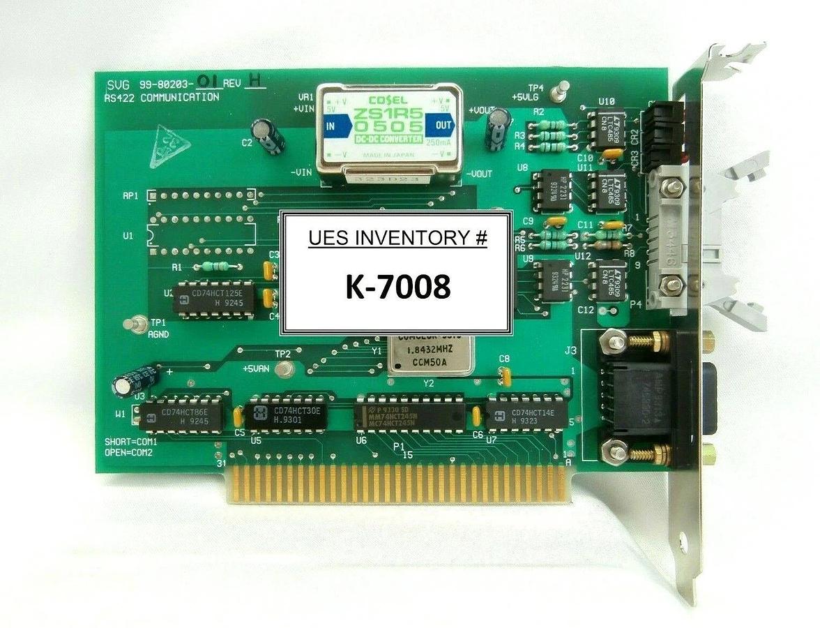 Used SVG Silicon Valley Group 99-80203-01 RS422 Communications PCB Rev. H 90S Spare