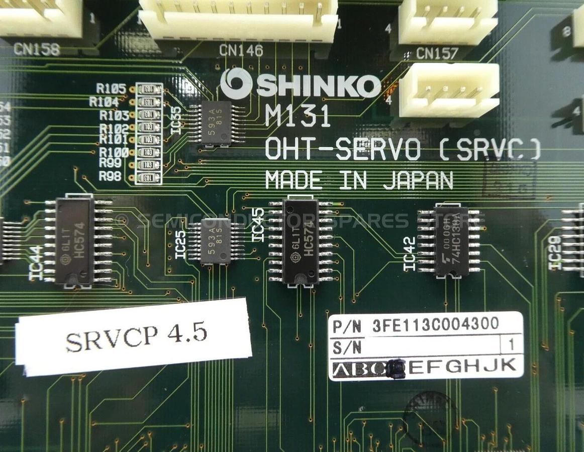 Used Shinko Electric 3FE113C004300 PCB OHT-SERVO (SRVC) M131 SRVCP 4.5 Ver. 2-5 Spare