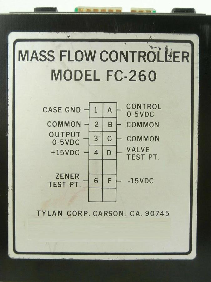Used Tylan General FC-260 Mass Flow Controller MFC 100 SCCM N2 Working Spare