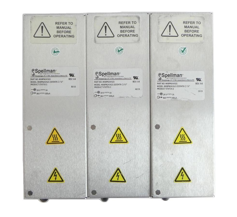 Used Spellman MX8PN24/621 Power Supply MX8PN24/621AB AB Sciex Lot of 3 Working