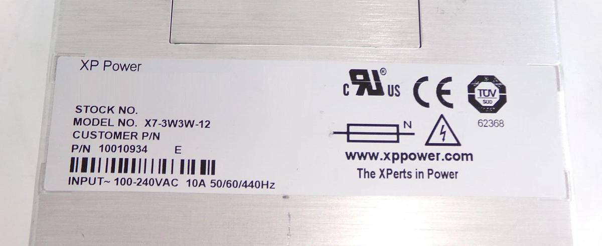 Used XP Power X7-3W3W-12 Power Supply Assembly fleXPower Series Working Surplus