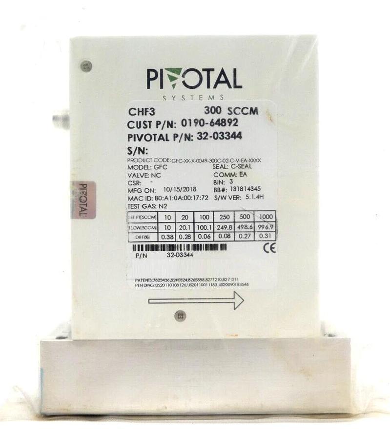 Pivotal Systems 32-03344 Mass Flow Controller MFC 300 SCCM CHF3 0190-64892 New