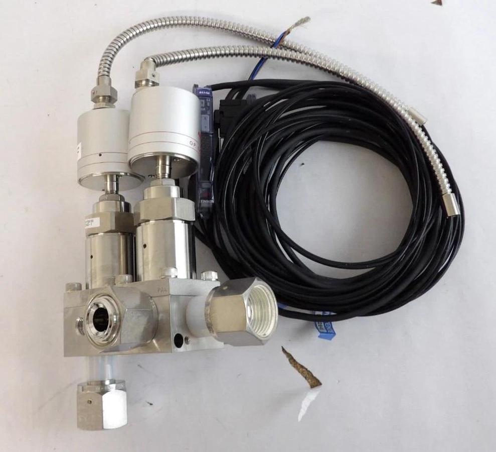 Used Fujikin 316L-P Diaphragm Valve Assembly Type N.C. LAM Lot of 2 New Spare