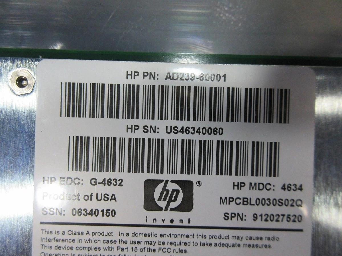 Used HP Hewllet-Packard AD239A Advanced Blade Server Processor AdvancedTCA Used