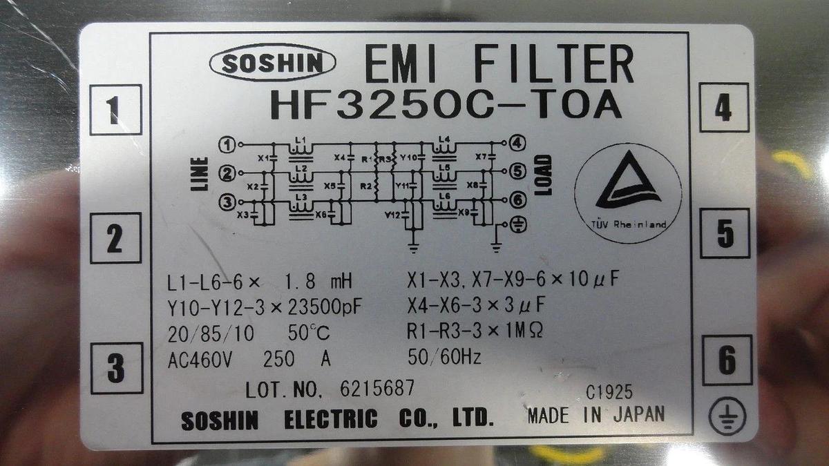 Used Soshin HF3250C-TOA EMI Filter Kokusai Zestone DD-1203V 300mm Used Working