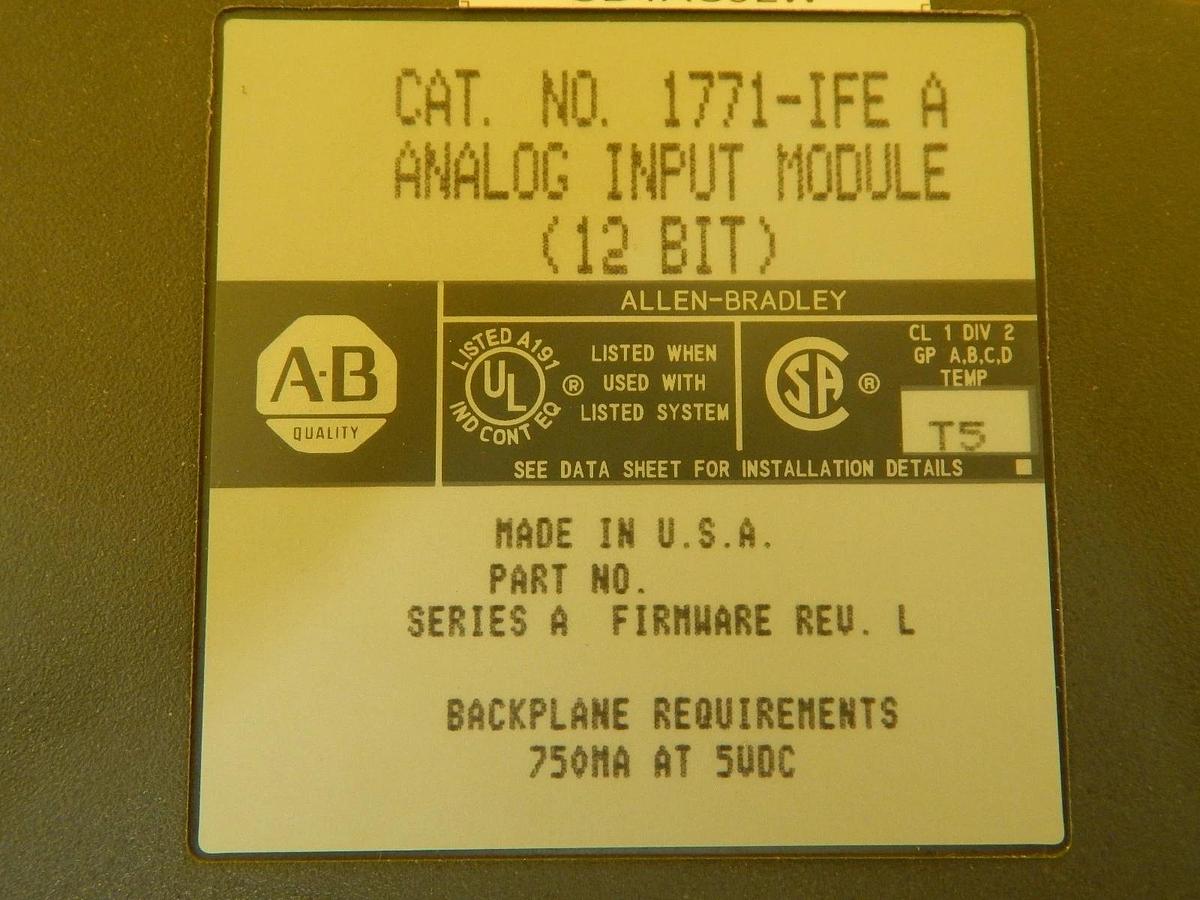 Used AB Allen-Bradley 1771-IFE A Analog Input 12 Bit Module PLC PCB Card Used