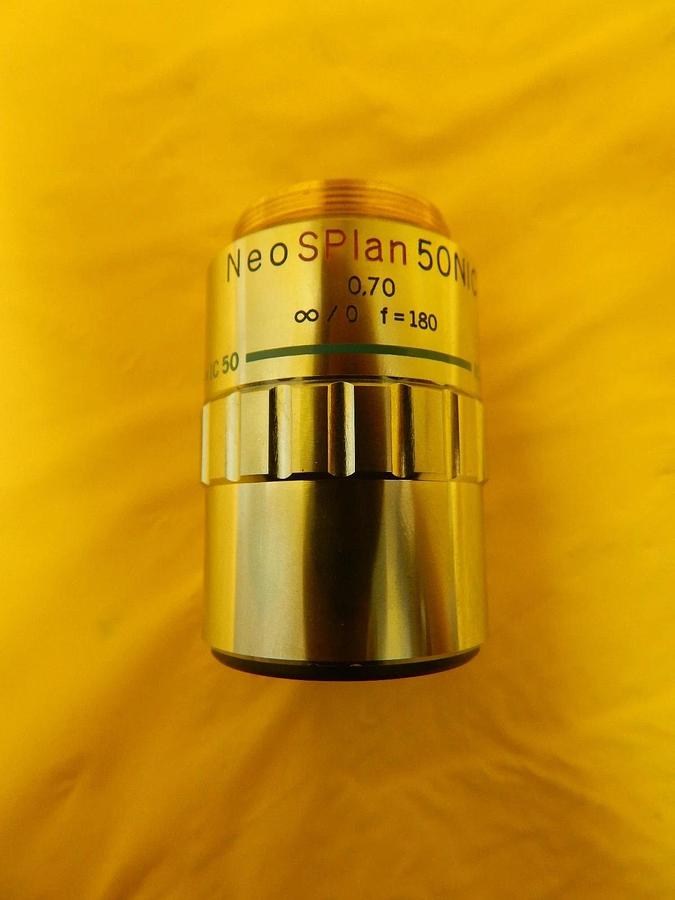 Used Olympus NeoSPlan 50 NIC 0.70 ∞/0 f=180 Microscope Objective IC 20 KLA-Tencor