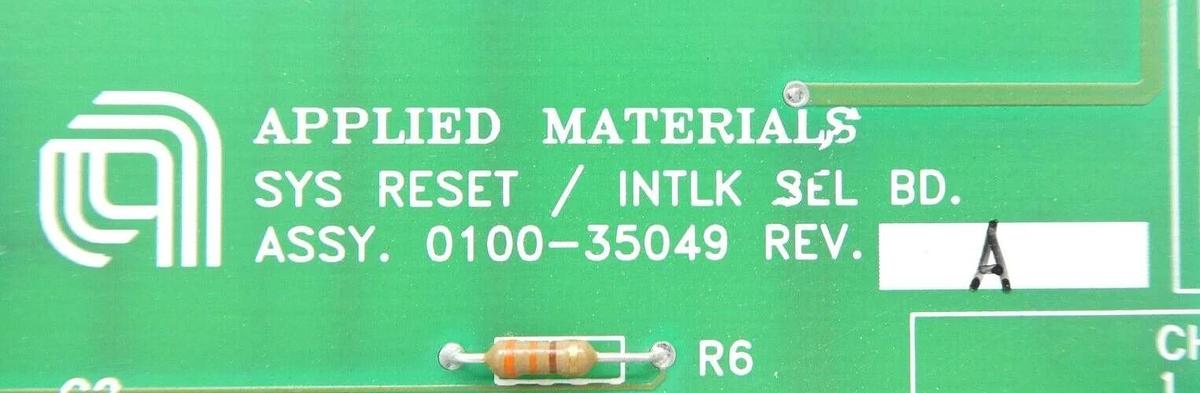 Used AMAT Applied Materials 0100-35049 System Reset/Interlock Select PCB Card Working