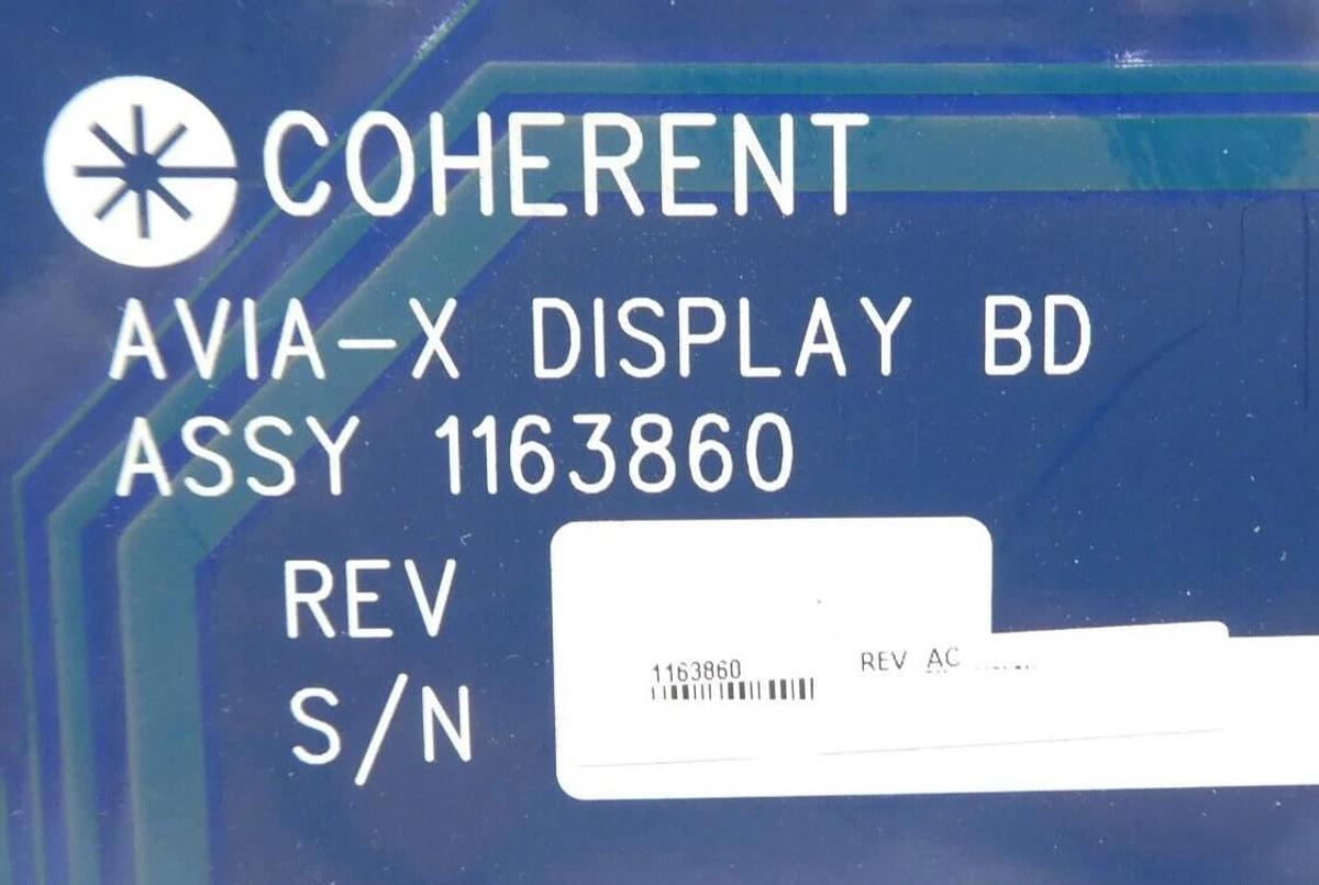 Used Coherent 1163860 AVIA-X Display Board PCB 1085023 Working Surplus