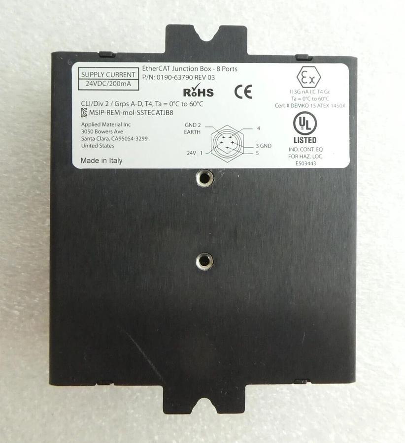 Used Brad Communications SST-ECAT-JB-8 EtherCAT Juntion Box AMAT 0190-63790 Working