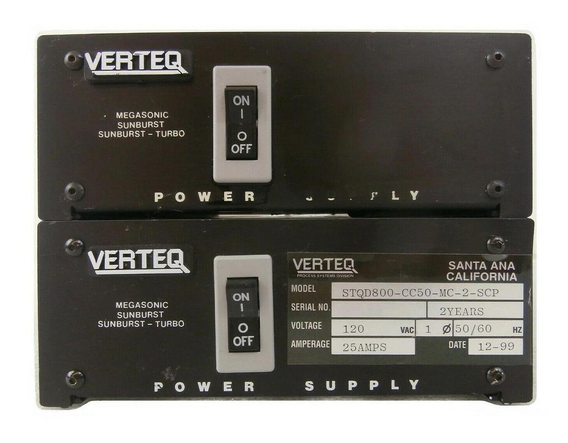 Used Verteq Process Systems Megasonic Sunburst-Turbo Dual Power Supply Stack Working