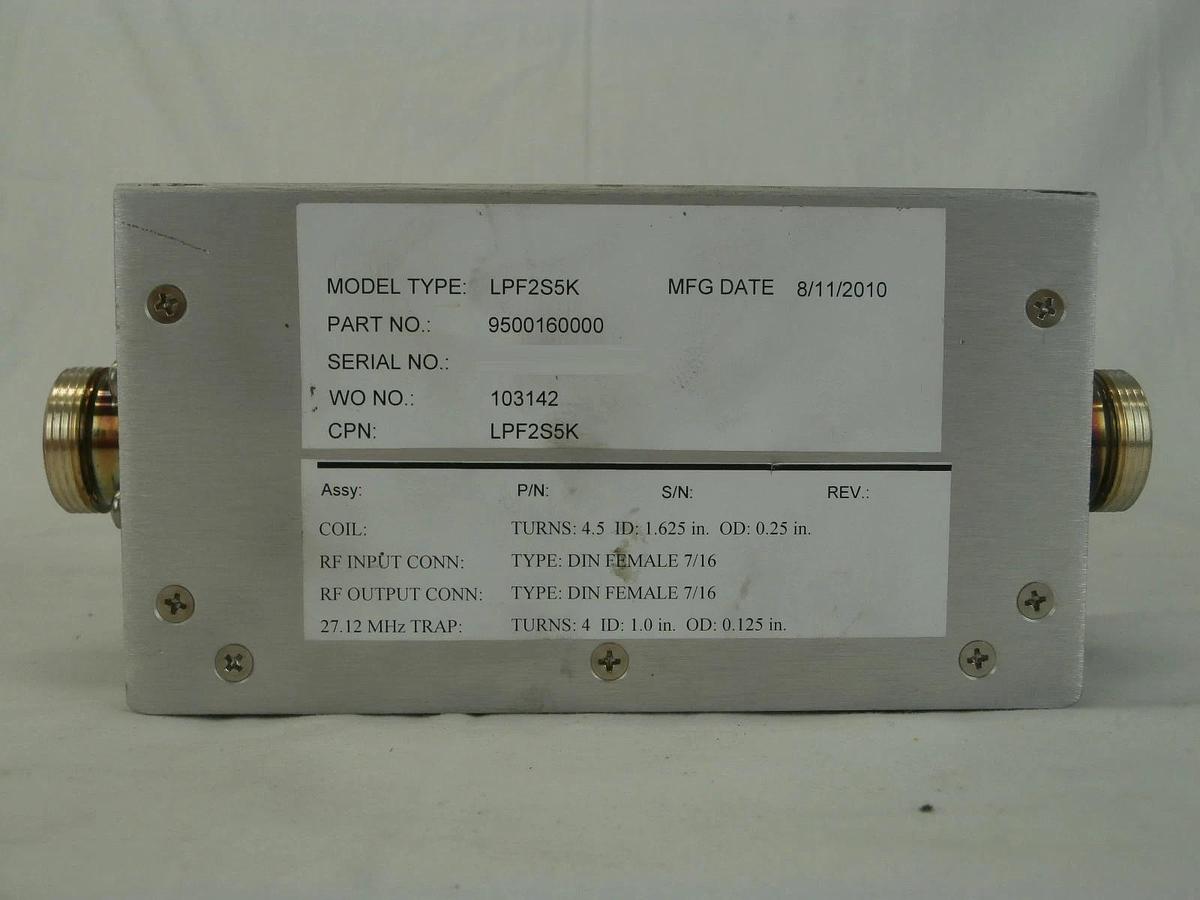 Used Seren IPS 9500160000 27.12MHz RF Trap LPF2S5K with 10.5M RF Cable Used Working