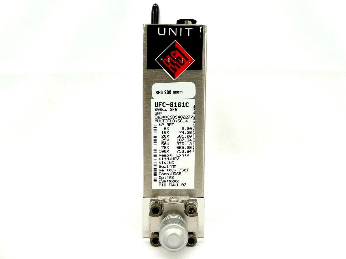 UNIT Instruments UFC-8161C Mass Flow Controller MFC 200 SCCM SF6 MultiFlo New