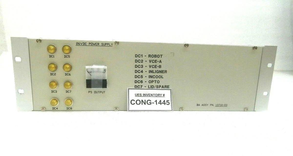 Used Brooks Automation 001-3710-03 26VDC Power Supply 13710-03 Cracked Display Used