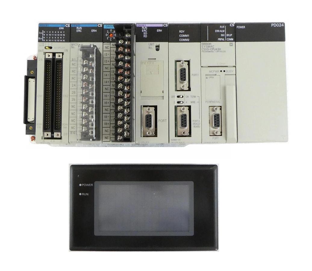 Used Omron SYSMAC CS1G PLC Assembly CS1G-CPU43H with Display NT20S-ST168B Working