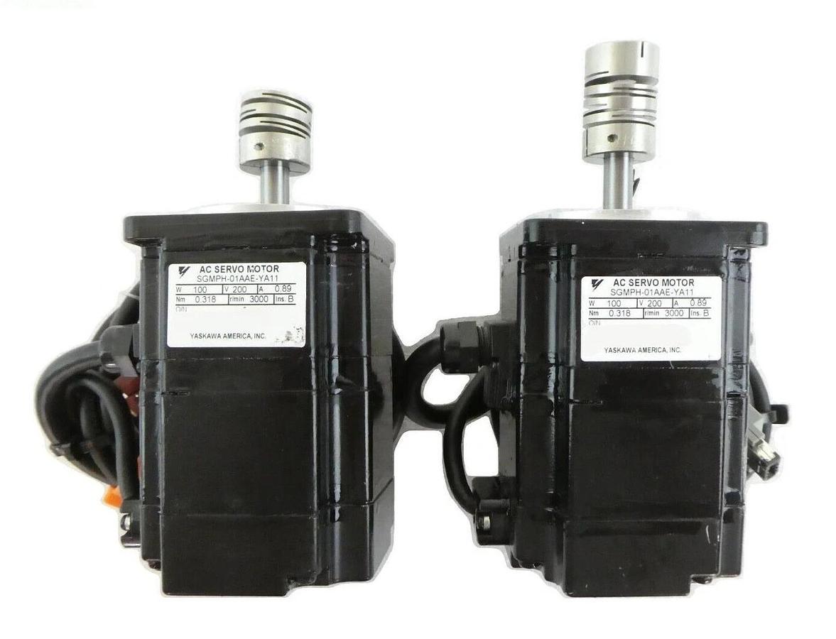 Used Yaskawa Electric SGMPH-01AAE-YA11 AC Servo Motor Reseller Lot of 2 Working