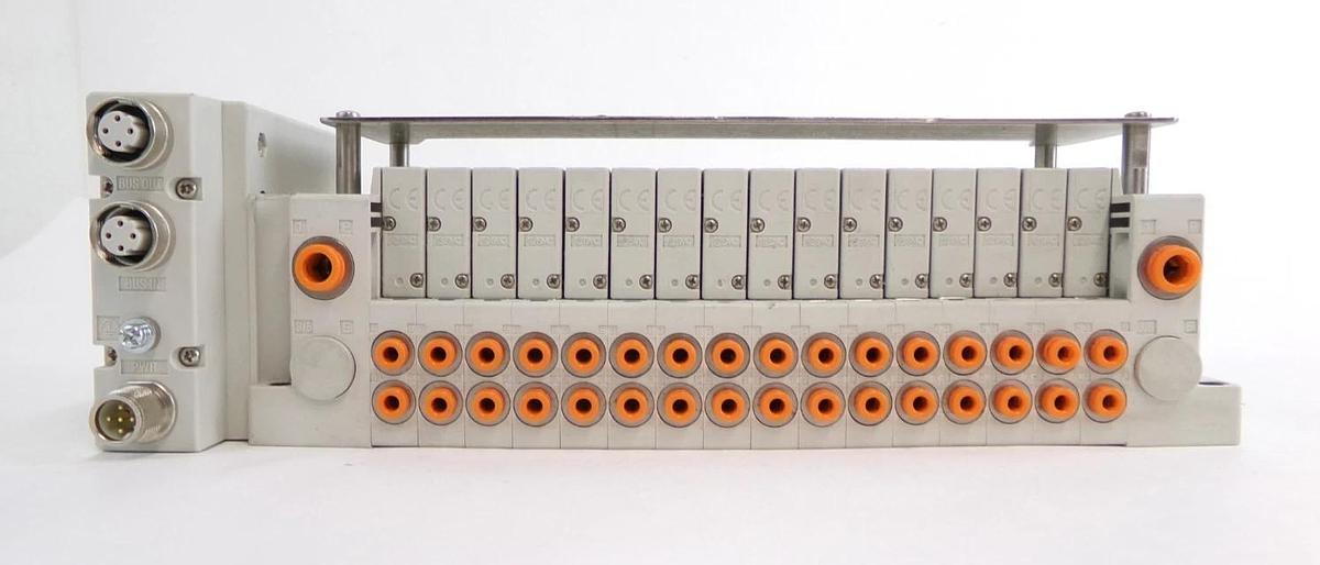 Used SMC SS5Y3-DUQ00526 16-Port Ethercat Pneumatic Manifold Lot of 2 Working
