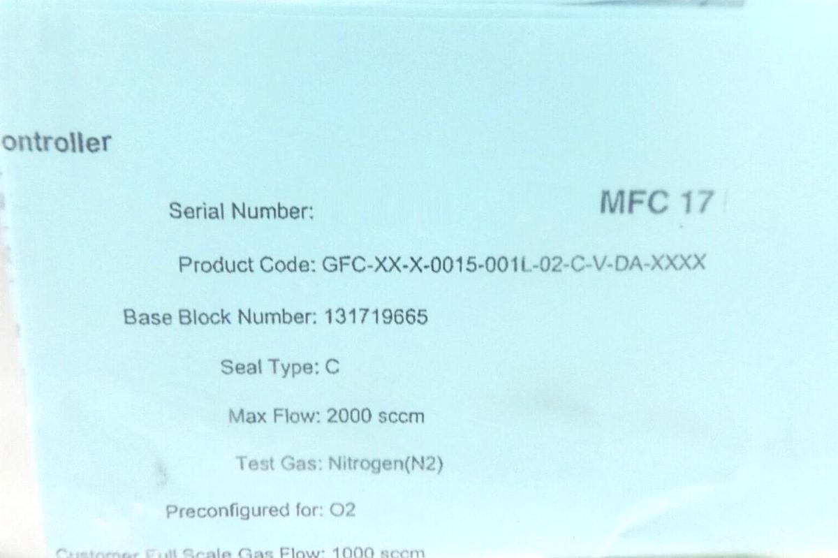 Pivotal 32-02135 Mass Flow Controller MFC 1000 SCCM O2 0190-47771 Lot of 2 New