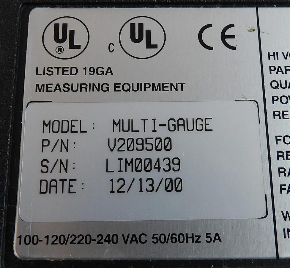 Used Varian V209500 Digital Vacuum Gauge Controller Multi-Gauge Working Surplus