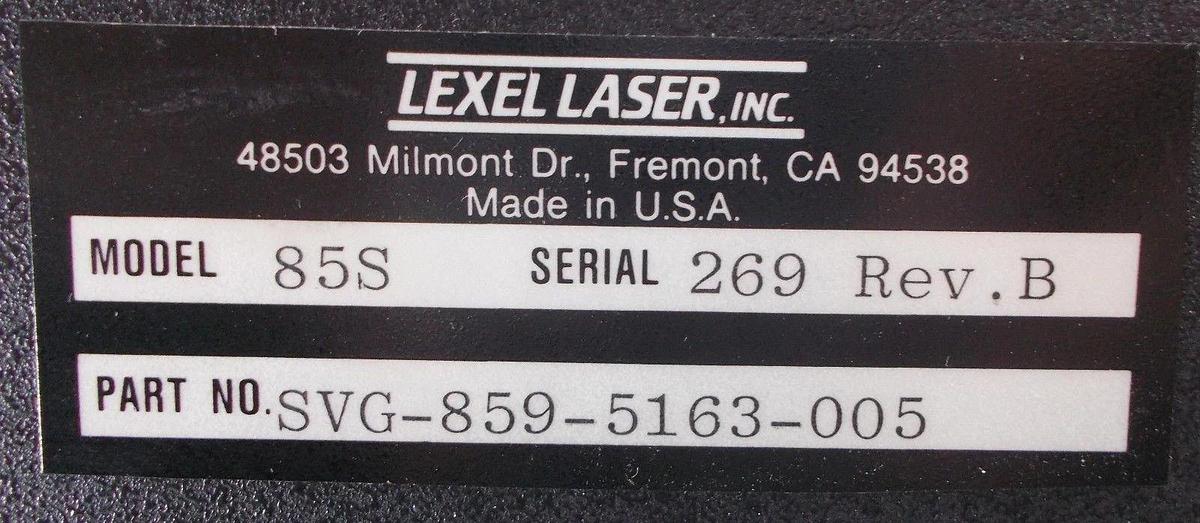 Used Lexel Laser 00-143-502 Y-11 Laser Controller 85-S SVG 859-5163-005 Working