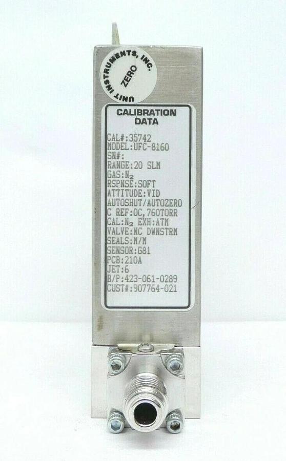 Used UNIT Instruments UFC-8160 Mass Flow Controller MFC 20 SLM N2 Working Spare