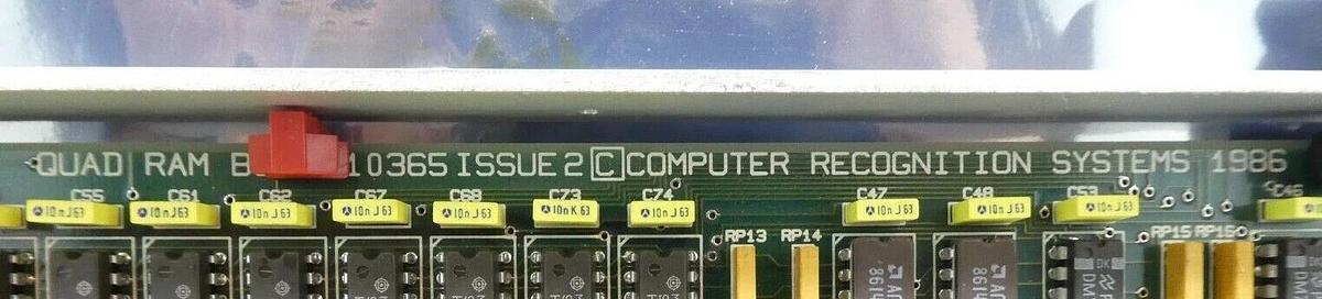 Used Computer Recognition Systems 10365 QUAD RAM PCB Card 8805 Rev. B Working Surplus