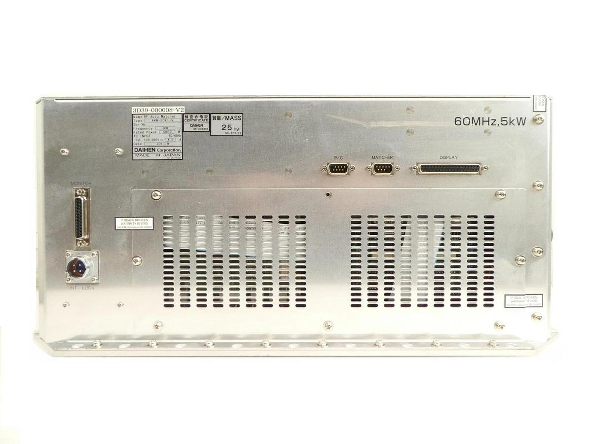 Used Daihen AMN-50K1-V RF Auto Matcher TEL Tokyo Electron 3D39-000008-V2 Cu Working