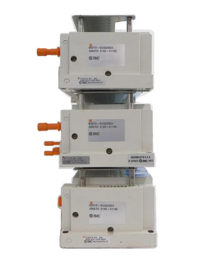 Used SMC SS5Y3-DUQ00524 16-Port Ethercat Pneumatic Manifold AMAT Lot of 3 Working