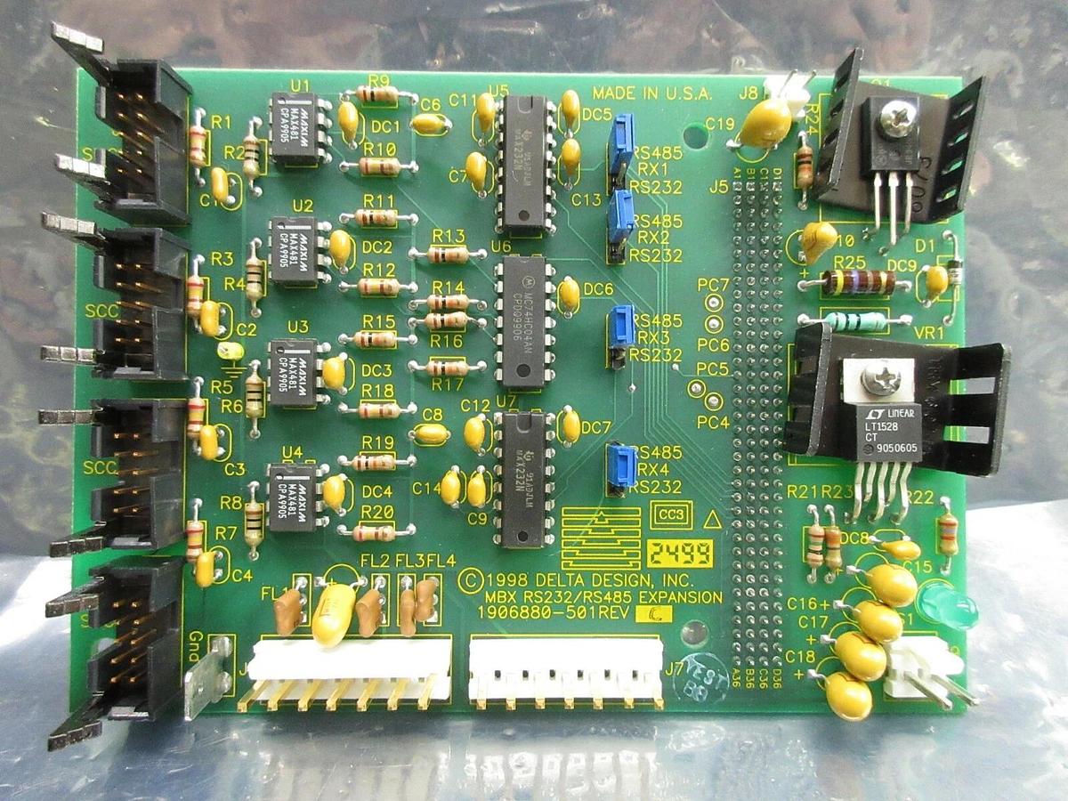 Used Delta Design 1906880-501 MBX RS232/RS485 Expansion Board PCB Rev. C Summit Used