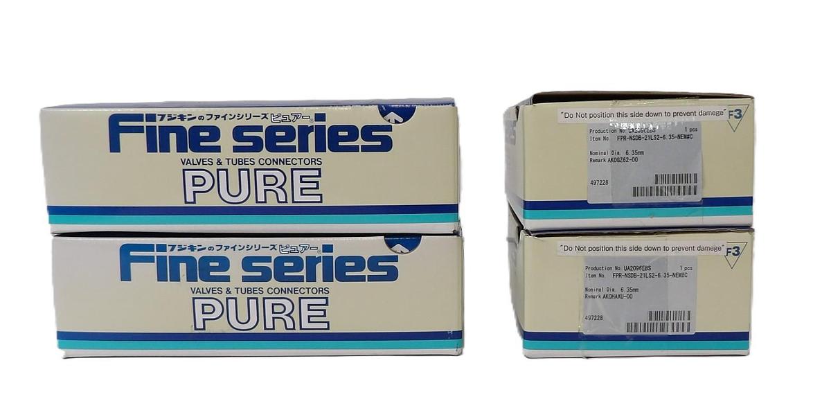 Used Fujikin FPR-NSDB-21LS2-6.35-NEM#C Valve Fine Series Reseller Lot of 4 New