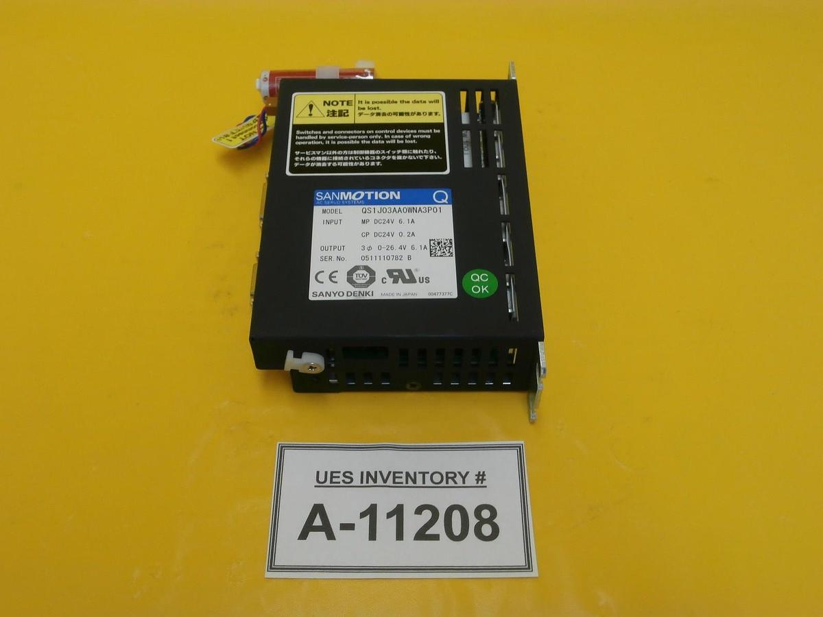 Used Sanyo Denki QS1J03AA0WNA3P01 AC Servo Motor Driver SANMOTION Q Working Surplus