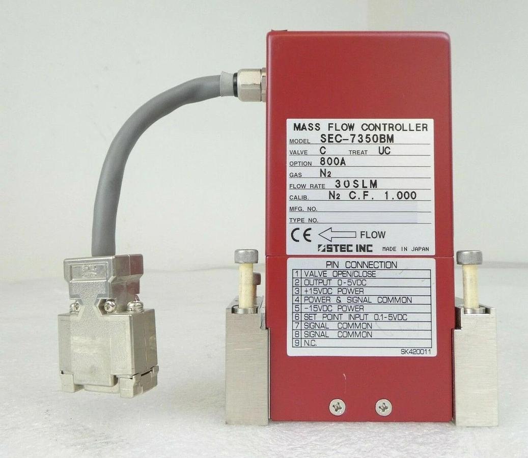 Used STEC SEC-7350BM Mass Flow Controller MFC 30 SLM N2 KLA-Tencor eS31 Working Spare