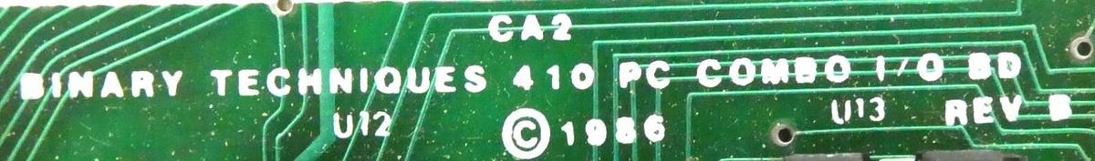 Used Binary Techniques 00088B1487 410 PC Combo I/O BD PCB Varian 107246001 Working