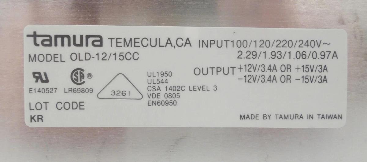 Tamura OLD-12/15AA Linear Power Supply 108539 New Surplus