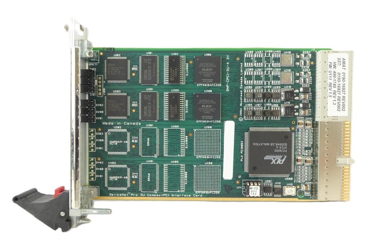 Used SST Woodhead DNP-CPCI-3U-4 DeviceNet Scanner PCB Card AMAT 0190-16927 Working