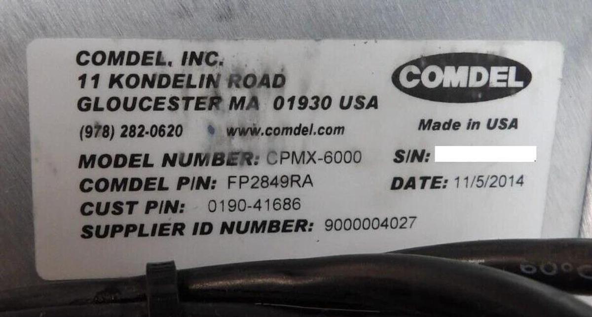 Used CPMX6000 Comdel FP2849RA MatchPro RF Match AMAT 0190-41686 Working Surplus