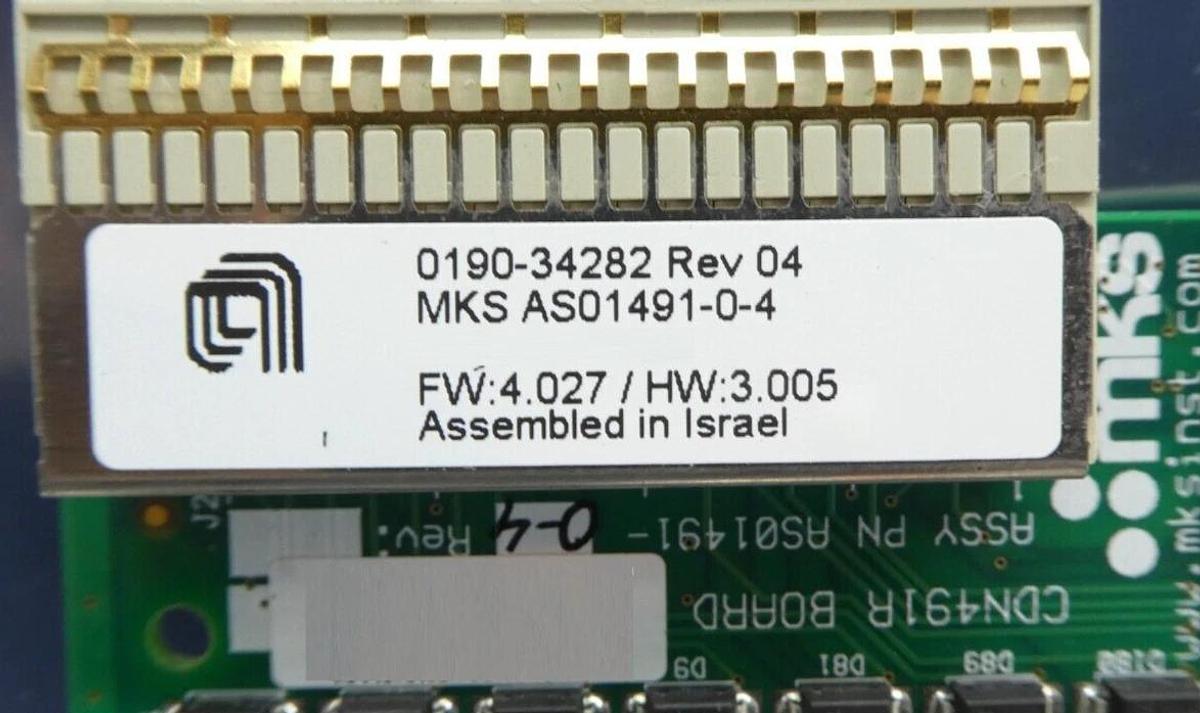 Used MKS Instruments AS01491-0-4 PCB Card CDN91R AMAT 0190-34282 Working Surplus