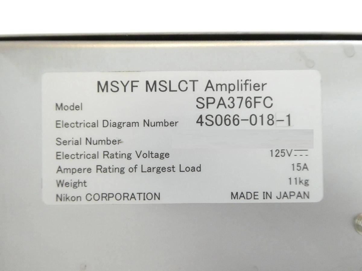 Used Nikon 4S066-018-1 MSYF MSLCT Amplifier Module SPA376FC 4S013-684-1 NSR Dented