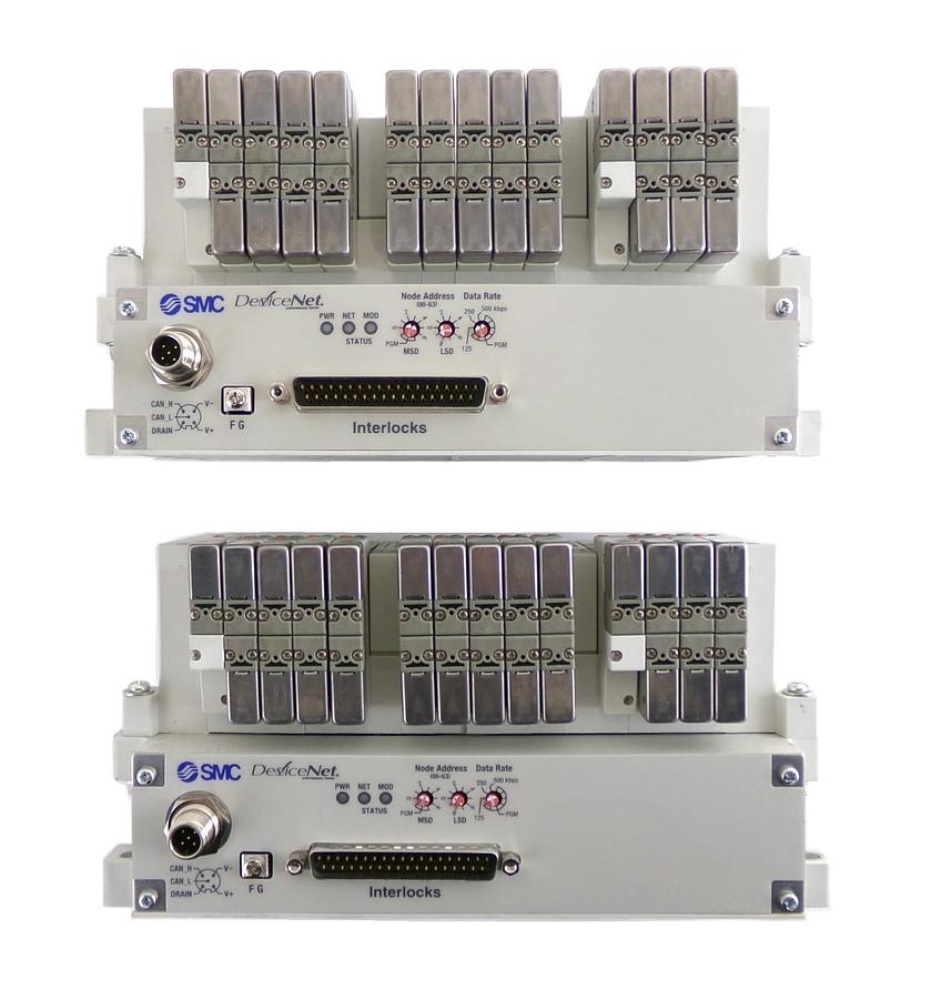 Used SMC VV5Q11-16-X1600V 16-Port Manifold EX420-SDN2 AMAT Lot of 2 Working